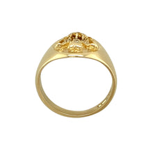 Load image into Gallery viewer, 9ct Gold &amp; Diamond Set Three Feathers Oval Signet Ring
