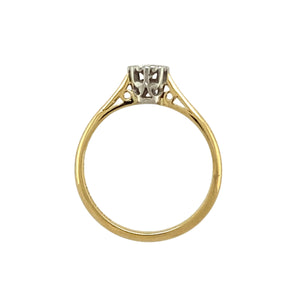 18ct Gold & Diamond Set Solitaire Ring