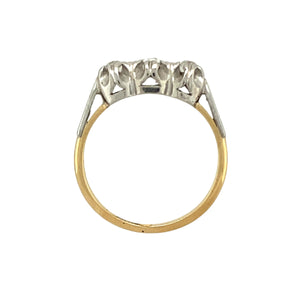 18ct Gold & Platinum Diamond Set Trilogy Ring