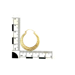 9ct Gold Patterned Hoop Creole Earrings