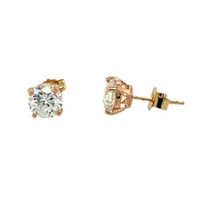 Load image into Gallery viewer, 14ct Gold &amp; Cubic Zirconia Set Stud Earrings
