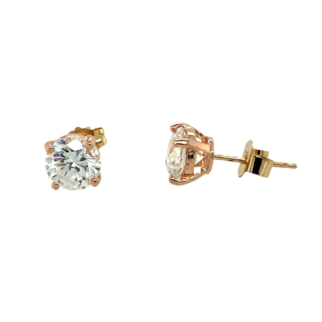 14ct Gold & Cubic Zirconia Set Stud Earrings