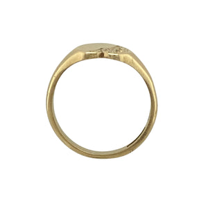 9ct Gold Patterned Heart Signet Ring