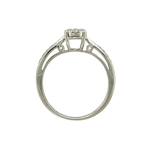 9ct White Gold & Diamond Illusion Set Solitaire Ring