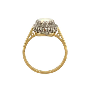 18ct Gold Diamond & Opal Set Cluster Ring