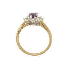 Load image into Gallery viewer, 9ct Gold Diamond &amp; Amethyst Set Cluster Ring
