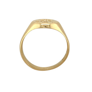 9ct Gold Welsh Three Feather Oval Signet Ring