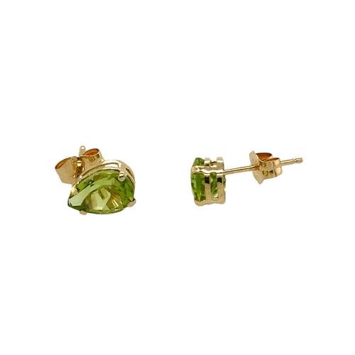 9ct Gold & Peridot Teardrop Stud Earrings