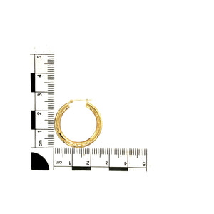 9ct Gold Patterned Hoop Creole Earrings