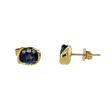 Load image into Gallery viewer, 9ct Gold &amp; Iolite Set Stud Earrings
