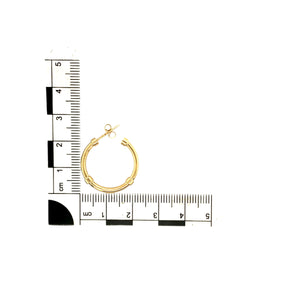 9ct Gold Solid Half Hoop Stud Earrings