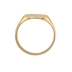 9ct Gold & Diamond Set Patterned Signet Ring