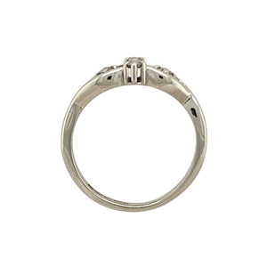 18ct White Gold & Diamond Set Open Crossover Loop Ring