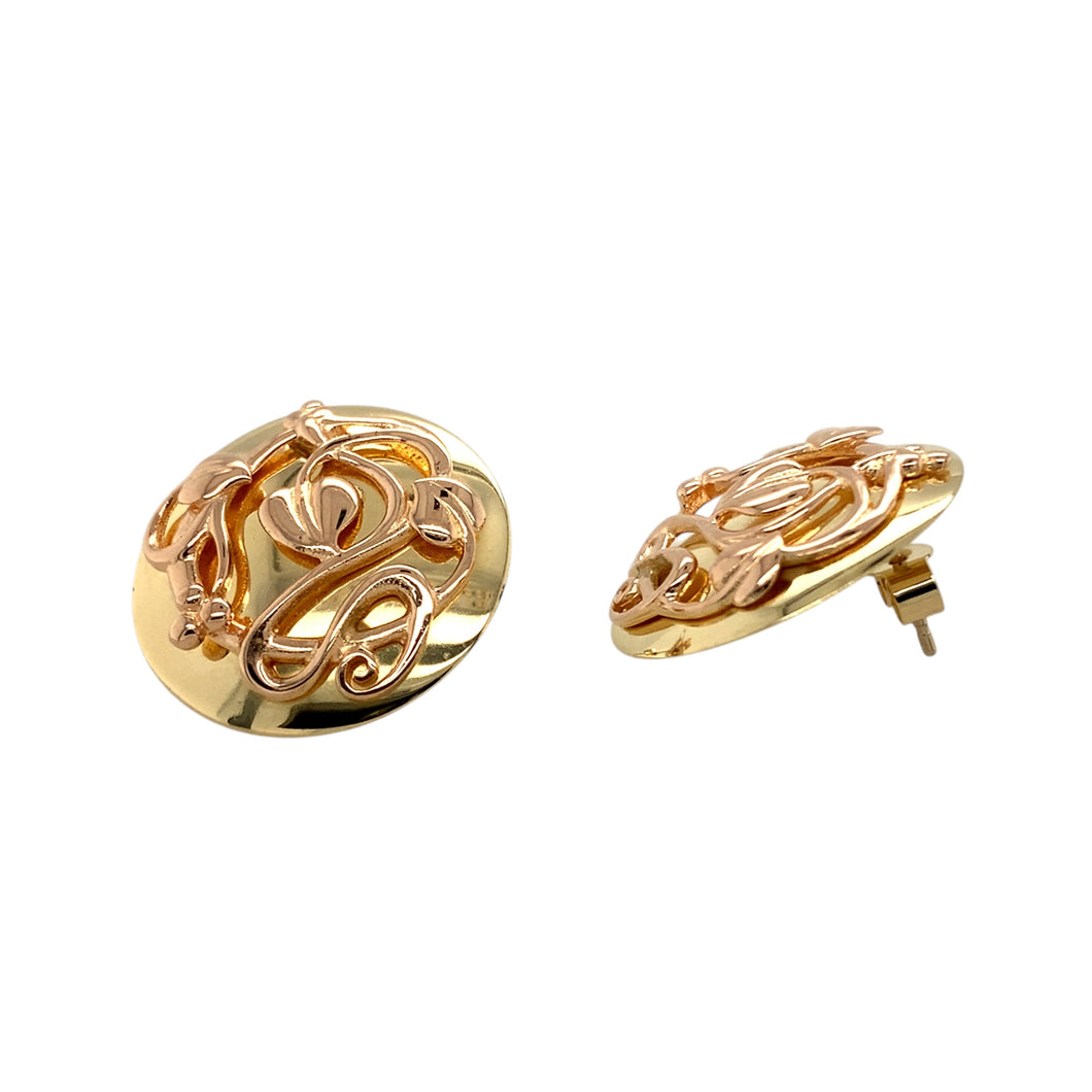 9ct Gold Clogau Tree of Life Round Stud Earrings