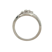 Load image into Gallery viewer, 9ct White Gold &amp; Diamond Set Trilogy Split Band Swirl Ring
