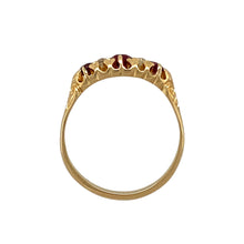 Load image into Gallery viewer, 18ct Gold Diamond &amp; Ruby Set Vintage Style Ring
