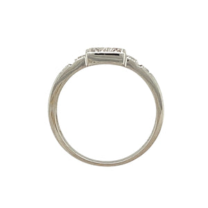 9ct White Gold & Diamond Set Square Cluster Ring