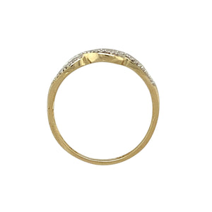 9ct Gold & Diamond Set Wave Band Ring