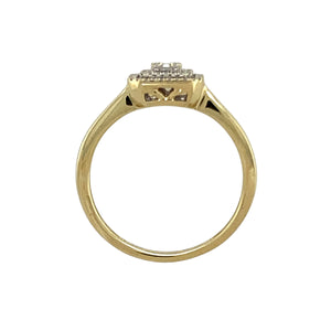 9ct Gold & Diamond Set Double Halo Cluster Ring