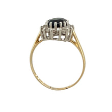 Load image into Gallery viewer, 9ct Gold Sapphire &amp; Cubic Zirconia Set Cluster Ring
