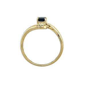 9ct Gold Diamond & Sapphire Set Twist Ring