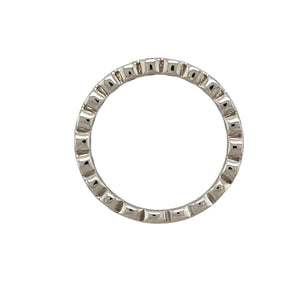 9ct White Gold & Diamond Set Bubble Style Band Ring