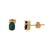 Load image into Gallery viewer, 9ct Gold &amp; Opalique Doublet Set Oval Stud Earrings
