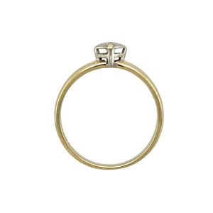 9ct Gold & Diamond Offset Square Set Solitaire Ring