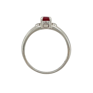 9ct White Gold Diamond & Ruby Set Ring