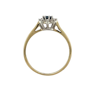 9ct Gold Diamond & Sapphire Set Cluster Ring