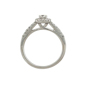 18ct White Gold & Diamond Set Halo Ring