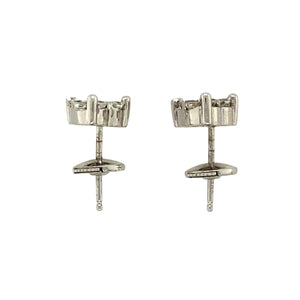 18ct White Gold & Diamond Set Heart Stud Earrings