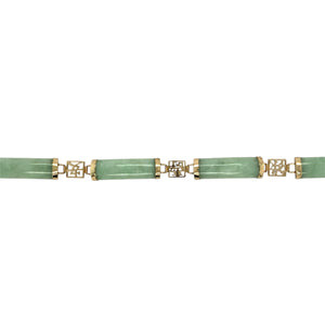 9ct Gold & Jade Set 7.5" Bracelet