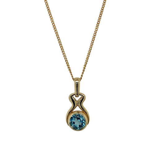 9ct Gold & Blue Topaz Set 20