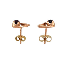 Load image into Gallery viewer, 9ct Gold &amp; Garnet Set Vine Clogau Stud Earrings
