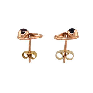 9ct Gold & Garnet Set Vine Clogau Stud Earrings