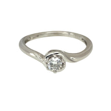 Load image into Gallery viewer, 9ct White Gold &amp; Diamond Set Twist Solitaire Ring
