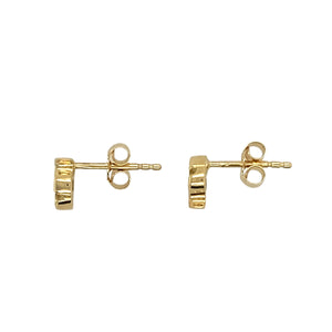 18ct Gold & Diamond Set Swirl Stud Earrings