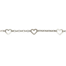 Load image into Gallery viewer, 9ct White Gold 7&quot; Heart Belcher Bracelet
