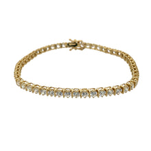 Load image into Gallery viewer, 14ct Gold &amp; Cubic Zirconia Set 7.5&quot; Bracelet
