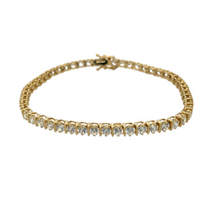 14ct Gold & Cubic Zirconia Set 7.5" Bracelet