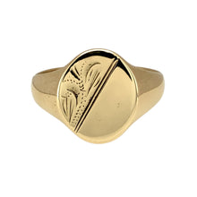 Load image into Gallery viewer, 9ct Gold Patterned Oval Signet Ring
