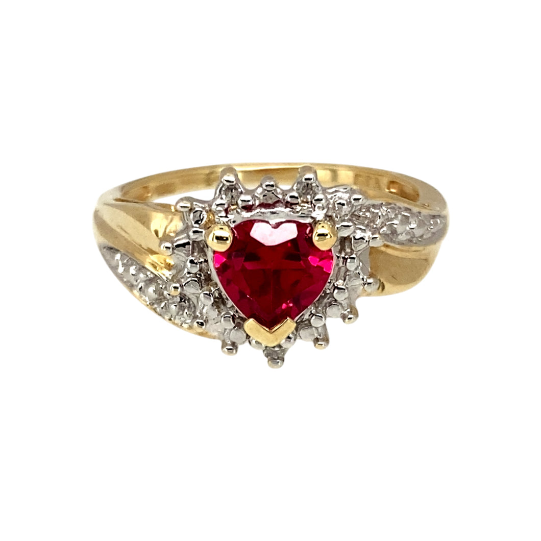 9ct Gold & Diamond Set Stone Set Heart Cluster Ring