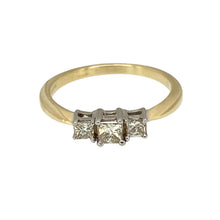 Load image into Gallery viewer, 9ct Gold &amp; Diamond Set Princess Cut Trilogy Ring
