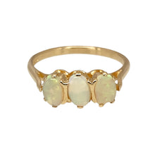 Load image into Gallery viewer, 9ct Gold &amp; Opalique Set Oval Three Stone Ring
