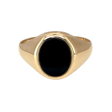 Load image into Gallery viewer, 9ct Gold &amp; Onyx Set Oval Signet Ring
