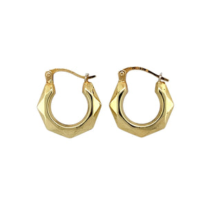 9ct Gold Patterned Hoop Creole Earrings