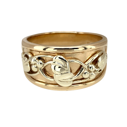 9ct Gold Clogau Tree of Life Moon Wide Band Ring