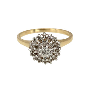 9ct Gold & Diamond Set Cluster Ring