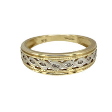 Load image into Gallery viewer, 9ct Gold &amp; Diamond Set Celtic Style Band Ring
